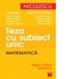 Teza cu subiect unic. Matematica. Clasa a VIII-a, semestrul I