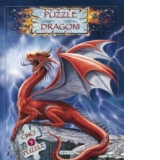 Dragoni. Carte-puzzle cu 24 de piese (contine 5 puzzle)