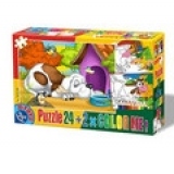 Puzzle 24+2x Color Me - Animale