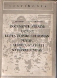 Documente straine despre lupta poporului roman pentru faurirea statului national unitar