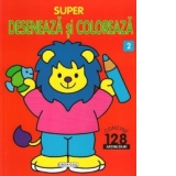 Super deseneaza si coloreaza 2 (contine 128 abtibilduri)