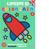 Lipeste si coloreaza 4. Primele cuvinte in romana-engleza (4-6 ani)