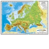 Europa - Harta fizica A4 - Harta politica A4