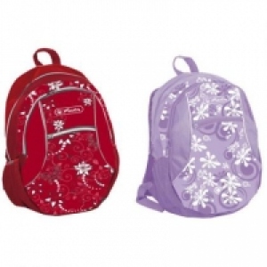 Rucsac Herlitz diverse motive florale 2 culori rosu/violet