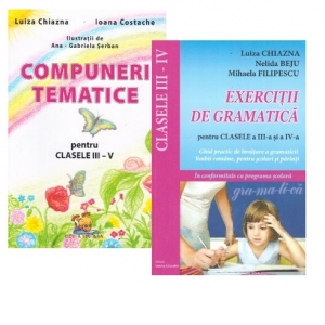 Pachet Exercitii de gramatica si compuneri tematice pentru clasele II-V (2  carti) - Luiza Chiazna