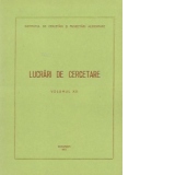 Lucrari de cercetare, Volumul al XII-lea