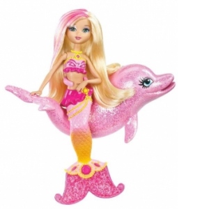 Papusa Barbie Sirena Mini - cu delfin