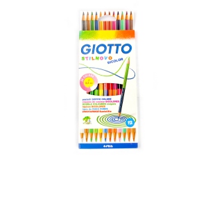 Creioane color Giotto Stilnovo Bicolor 12 bucati/set