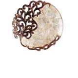Platou ceramic cu sidef Brown Pearl 35 cm