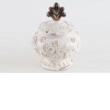 Bol ceramic cu capac Fleur de Lis 18x24 cm