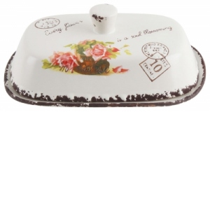 Tavita pentru unt cu capac Vintage Roses