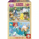 Puzzle Alba ca Zapada si Ariel 2x50