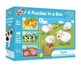 Set 4 puzzle-uri Animale de la ferma (4, 6, 8, 12 piese)