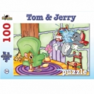 Puzzle 100 piese - Tom si Jerry cu Stropitoare