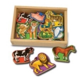 Animale de lemn cu magneti Melissa and Doug