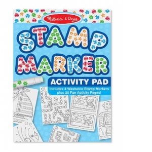 Set de stampile marker si caiet cu activitati Melissa and Doug Albastru