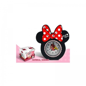 Ceas masa din lemn funda rosie Minnie Mouse