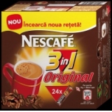 Specialitate de cafea instant cu gust de lapte si zahar: NESCAFE 3in1 Original Cutie 24 buc x 15g