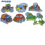 Puzzle tematic cu mijloace de transport Miniland 3-5 piese