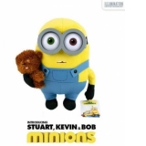 Jucarie de plus Premium MINIONS Bob cu ursulet - 28 cm