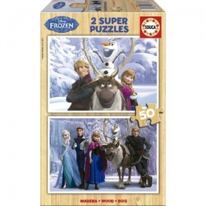 Puzzle din Lemn Frozen, 2x50 piese