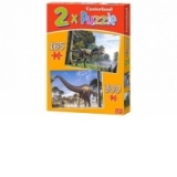 Puzzle 2 in 1 (165 + 300 piese) Dinosaurs 21147