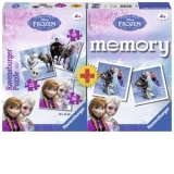 Puzzle + Joc Memory Frozen 3 Buc In Cutie 25/36/49 Piese