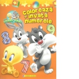 Baby Looney Tunes. Coloreaza si invata numerele