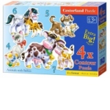 Puzzle 4 in 1 (4+5+6+7 piese) Animal Babies 4218