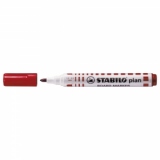 Marker pentru tabla Stabilo Plan 64, varf rotund, 2.5-3.5mm, rosu