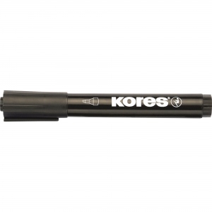 Marker permanent Kores, varf rotund, 3-5 mm, negru