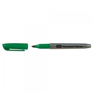 Marker permanent RTC, corp plastic, varf rotund, 1-4 mm, verde