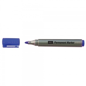 Marker permanent RTC, corp plastic, varf rotund, 2-3 mm, albastru