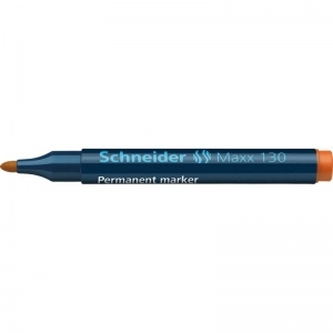 Marker permanent Schneider Maxx 130, varf rotund, 1-3 mm, orange