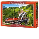 Puzzle 500 piese Train On The Bridge