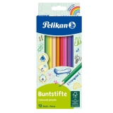 Creioane color lacuite, secțiune triunghiulara, mina 3 mm, set 12 culori