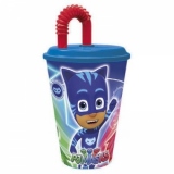 Pahar cu capac si pai PJ MASKS