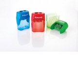 ASCUTITOARE V-BLADE PLASTIC DUBLA, CU CONTAINER, DIVERSE CULORI