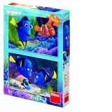 Puzzle 2 in 1 - Gasirea lui Dory (2 x 77 piese)