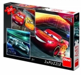 Puzzle 3 in 1 - Cars 3: Cursa cea mare (3 x 55 piese)