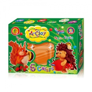 Super plastilina pentru modelaj Orange Elephant, Hedgehog and Squirrel, 6 culori