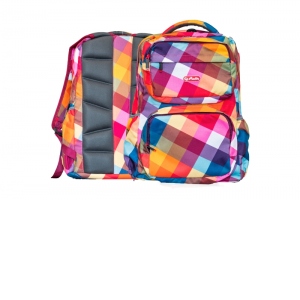 RUCSAC FOGGY CU UN COMPARTIMENT, DIMENSIUNE 46 X 32 X 22 CM, MOTIV RAINBOW GINGHAM