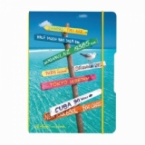 Caiet my.book flex, format A6, 40 file, patratele, motiv Travel