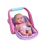 Jucarie bebe 36 cm si suzeta in scaun de masina