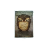 Caiet premium cu muchie cusuta A5 Eclectic Grumpy Owl