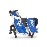 Figurina Papo - Calul regelui cu blazon dragon (albastru)