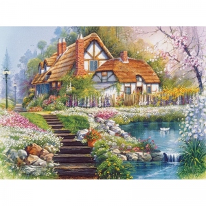 Puzzle Castorland 3000 piese Casuta cu lebede,Andres Orpinas