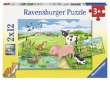 Puzzle Pui De Animale La Ferma, 2X12 Piese