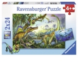 Puzzle Dinozauri, 2X24 Piese