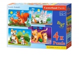 Puzzle Castorland 4 in 1 (8+12+15+20 piese) Animale simpatice